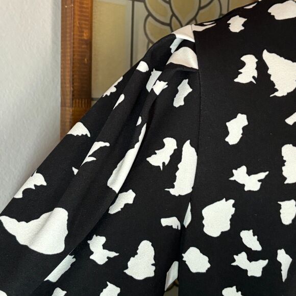 Melloday Puff Sleeve Blouse Top Zipper Back Size L - Picture 9 of 12